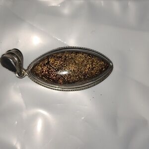 Bronzite With 925 Bail And Twistes Setting